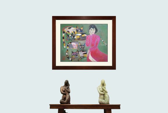 Cô gái với mèo - Đoàn Hồng