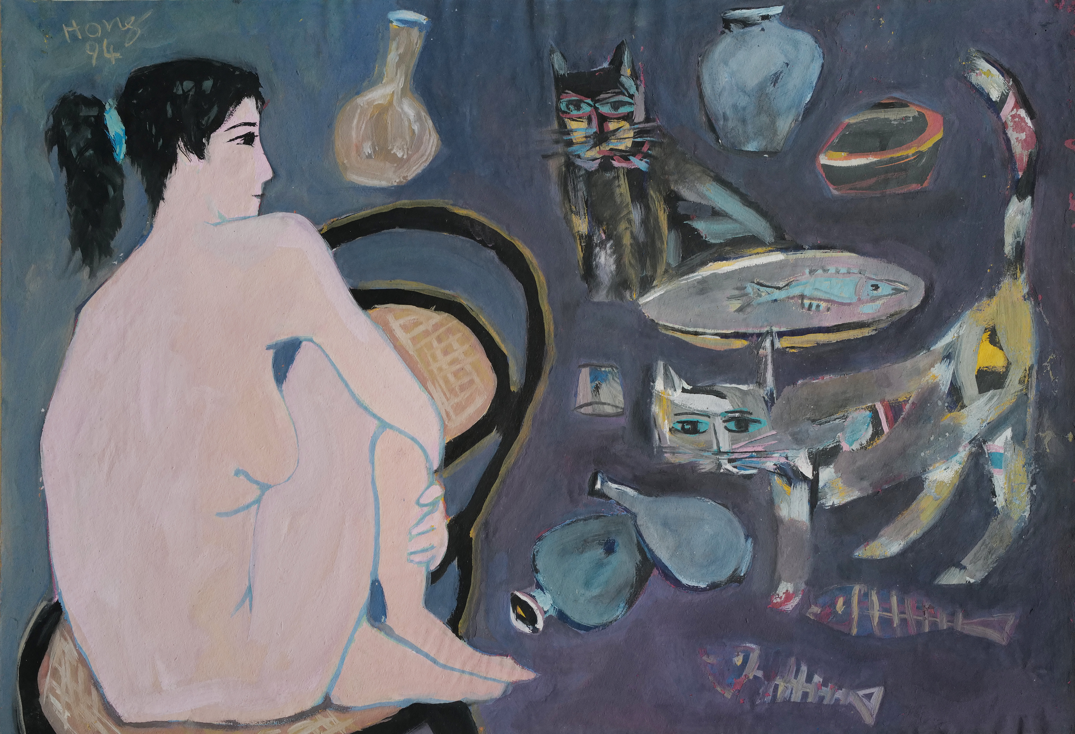 Nude with cats - Đoàn Hồng