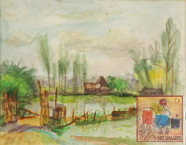 Hồ Phòng, Bình Trị Đông, mầu nước, 24x30, 1992