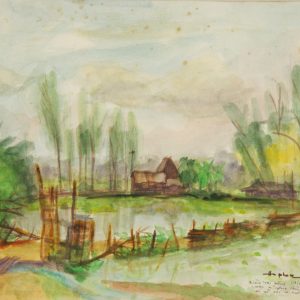 Hồ Phòng, Bình Trị Đông, mầu nước, 24×30, 1992
