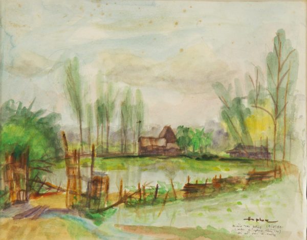 Hồ Phòng, Bình Trị Đông, mầu nước, 24×30, 1992