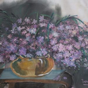 2.Thế Hùng, hoa, bột mầu, 36×56, 1995
