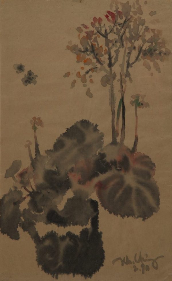 3.Trần Khánh Chương, phong cảnh, giấy dó, 26×43, 1990