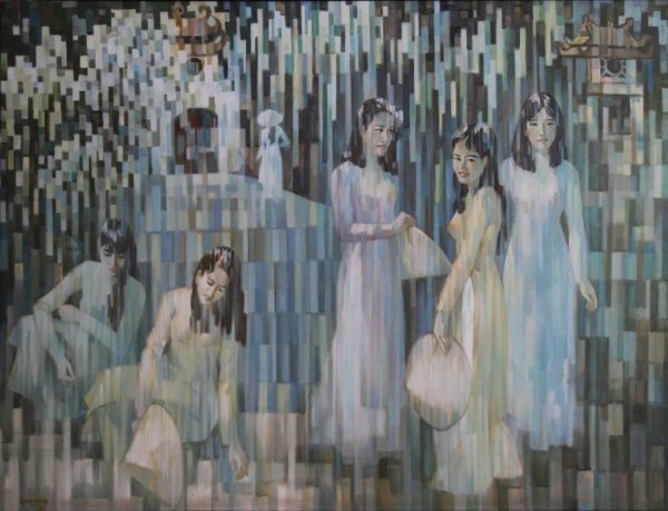 3.Đỗ Mạnh Cương, những thiếu nữ, sơn dầu, 120x160cm, 1997