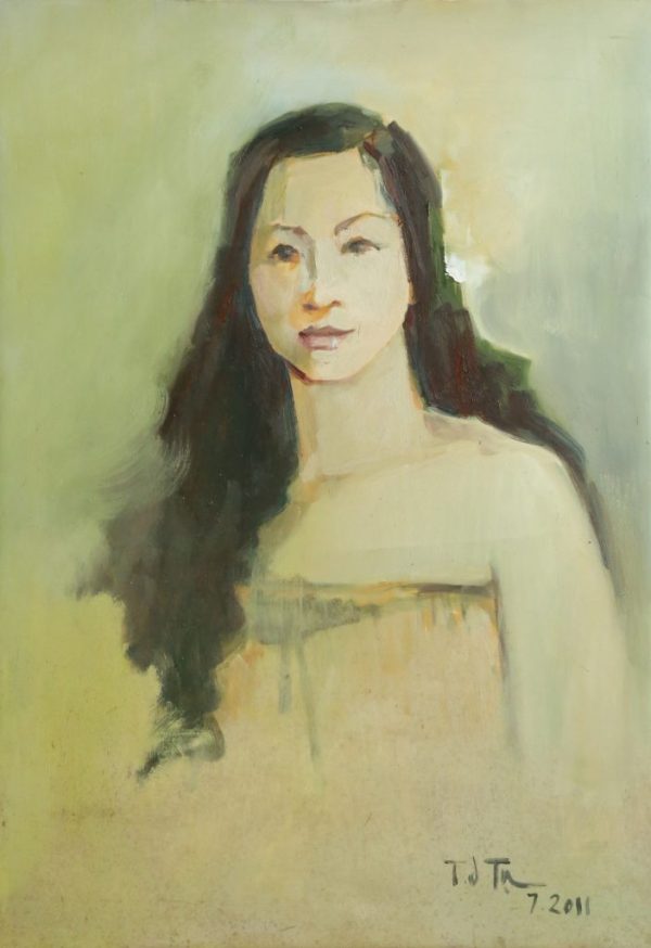 Thẩm Đức Tụ, chân dung NS Ánh Tuyết, sơn dầu, 86x60cm, 2011