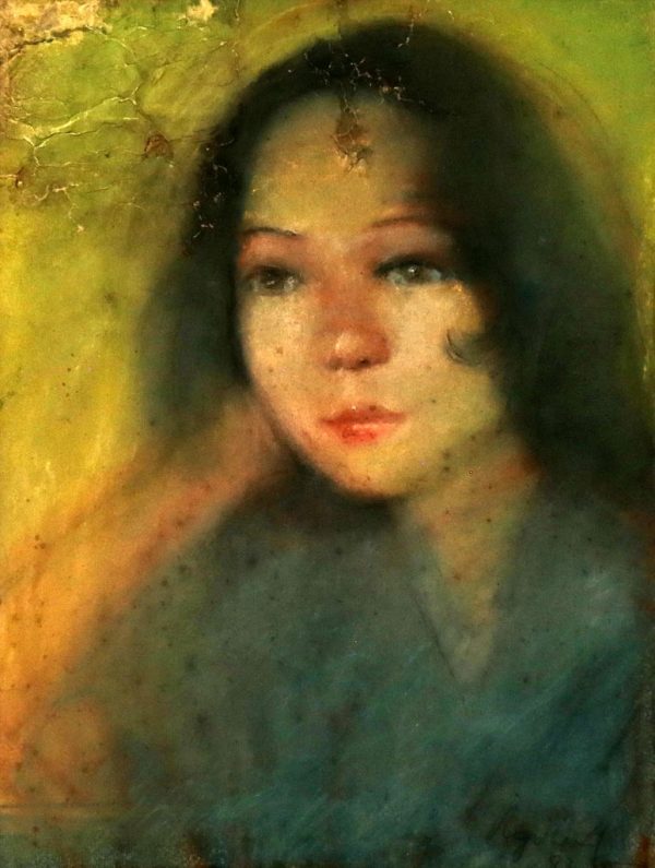Nguyễn Dung, chân dung, pastel, 28×36,