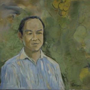 Thẩm Đức Tụ, nhớ về quê hương (chân dung Trương Văn Thuận), sơn dầu, 91x80cm, 2013