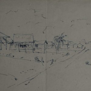18.Vũ Ba, ký họa phong cảnh, bút sắt, 22×31