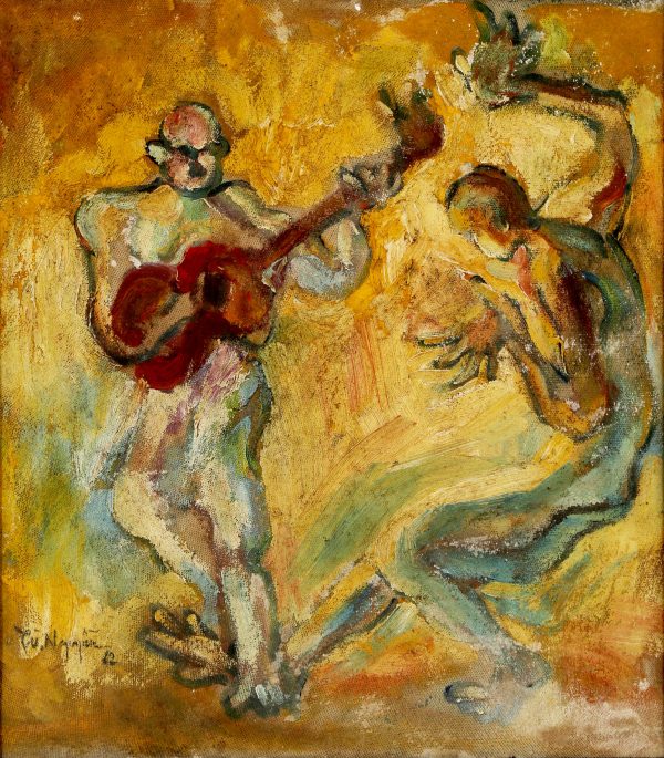 1.Cù Nguyễn, vũ điệu ghi ta, sơn dầu, 43×37, 1962