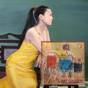 12.Đoàn Hồng, ngày cuối tuần (chân dung NS Ánh Tuyết), sơn dầu, 92x73cm, 2016