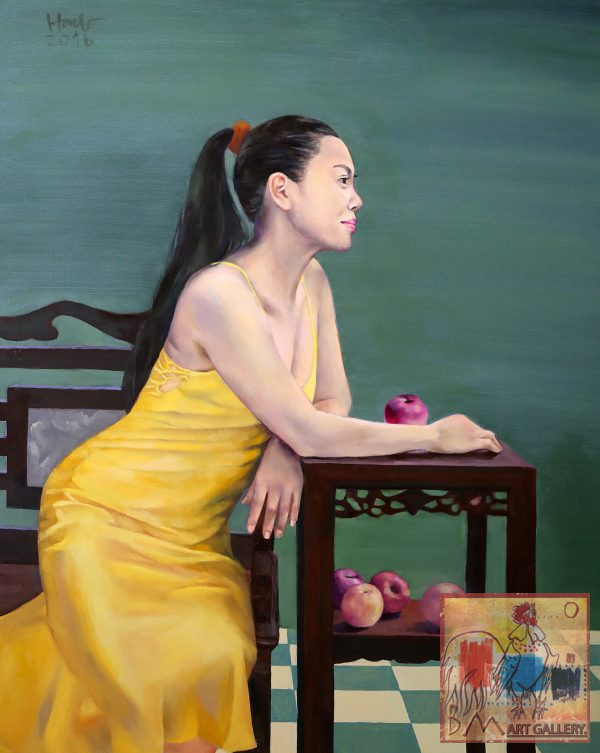 Đoàn Hồng, ngày cuối tuần (chân dung NS Ánh Tuyết), sơn dầu, 92x73cm, 2016
