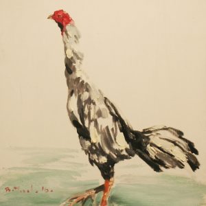 Bùi Văn Tuất, gà Đinh dậu, sơn dầu, 50x40cm, 2017