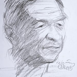 4.Đỗ Hoàng Tường, ký họa Trương Văn Thuận, chì, 28×32, 2015, cắt