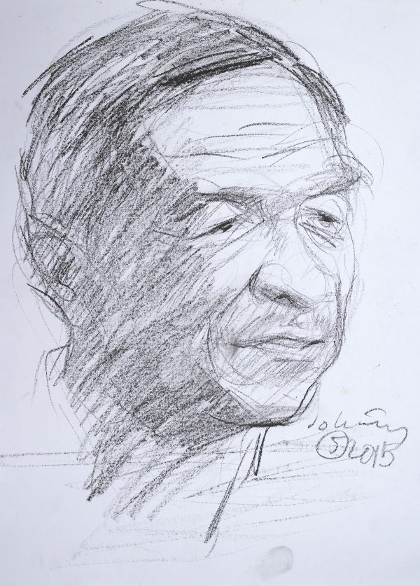 4.Đỗ Hoàng Tường, ký họa Trương Văn Thuận, chì, 28×32, 2015, cắt