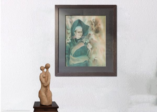 Mai Long, trên nương, lụa, 95x75cm, 1990