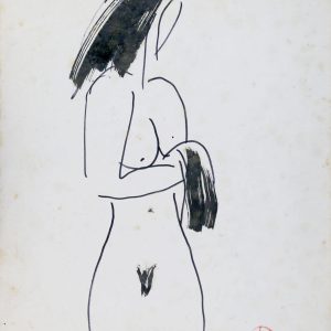 Lưu Công Nhân, nude 2, mực nho, 30×41