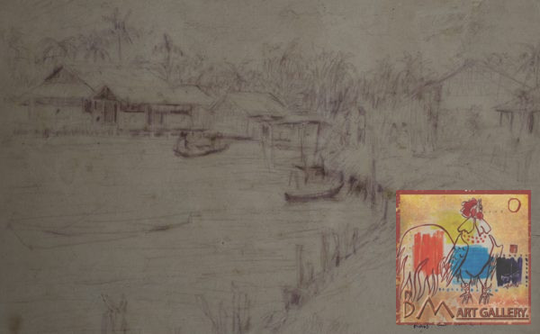 19.Vũ Ba, ký họa rạch Cái nước, mầu nước, 17×27