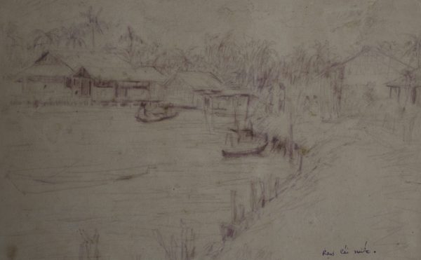 19.Vũ Ba, ký họa rạch Cái nước, mầu nước, 17×27