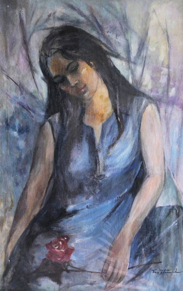 2. Trương Thị Thịnh, Thiếu nữ, sơn dầu, 96×61 cm,