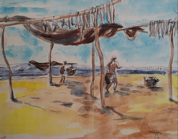 12. Thanh Sơn, Biển Mỹ Long,bút sắt đệm màu nước, 25x32cm, 1973jpg