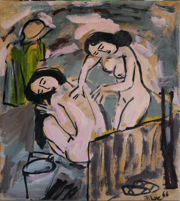 13.Phạm Lực, Chà lưng, sơn dầu, 74×66, 1966