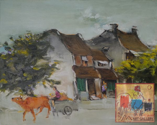 14. Nguyễn Văn Cường, Làng quê, Sơn dầu, 73×92 cm, 2008