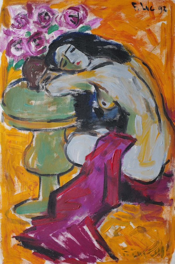 14.Phạm Lực, Chợp mắt, sơn dầu, 77×57 cm,1992