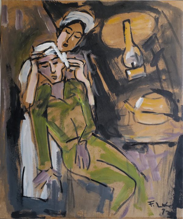 15.Phạm Lực, Băng bó vết thương, sơn dầu, 79×66 cm, 1972