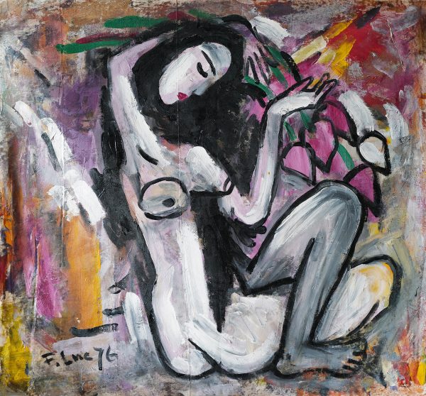 23.Phạm Lực, Khỏa thân với hoa sen, sơn dầu, 88×95 cm, 1976