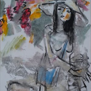 11. Phạm Lực, Nữ sinh, sơn dầu, 82x62cm, 1988