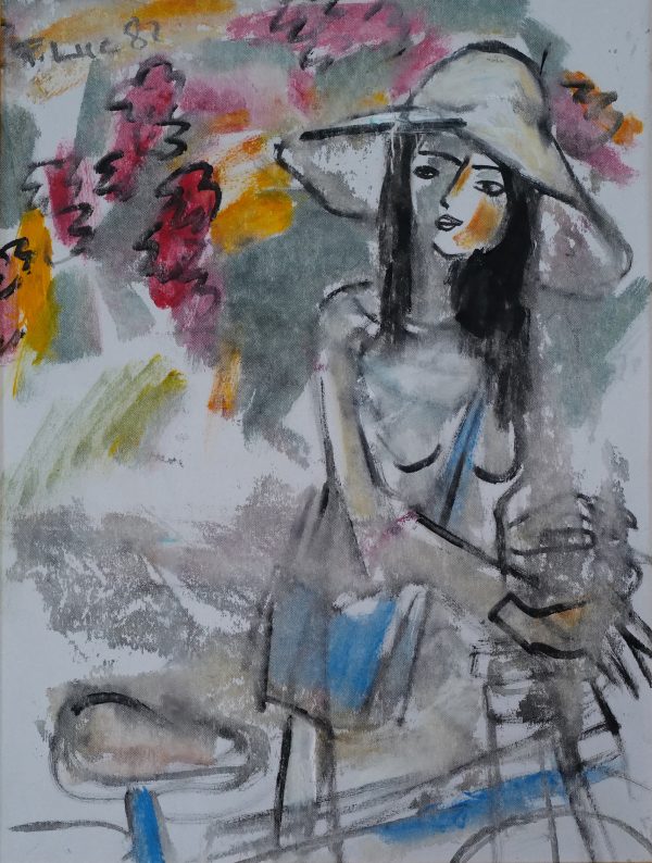 11. Phạm Lực, Nữ sinh, sơn dầu, 82x62cm, 1988