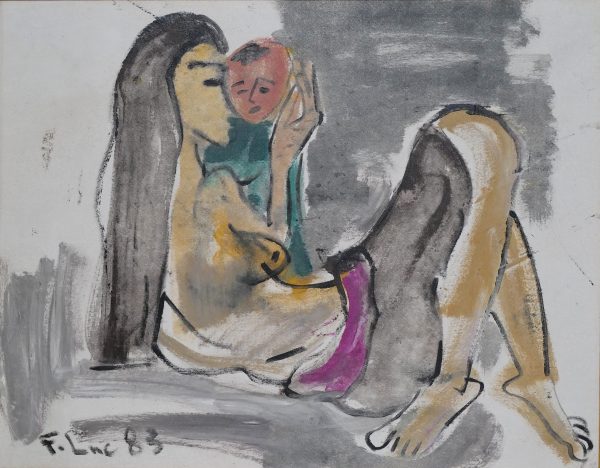 7. Phạm Lực, Con trai của mẹ, sơn dầu, 64x82cm, 1983