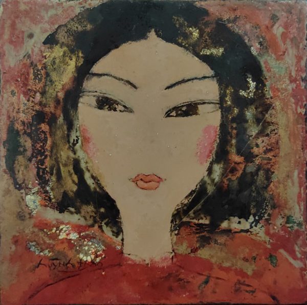 1. Huỳnh Thảo, Mộng mị, sơn mài, 20x20cm, 2018