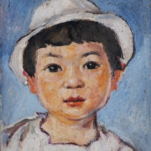 1. Lê Văn Xương, Con gái Lê Như Thanh 4 tuổi, 14×10.5 cm, sơn dầu