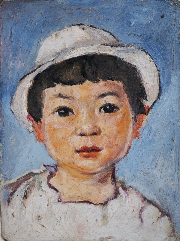 1. Lê Văn Xương, Con gái Lê Như Thanh 4 tuổi, 14×10.5 cm, sơn dầu