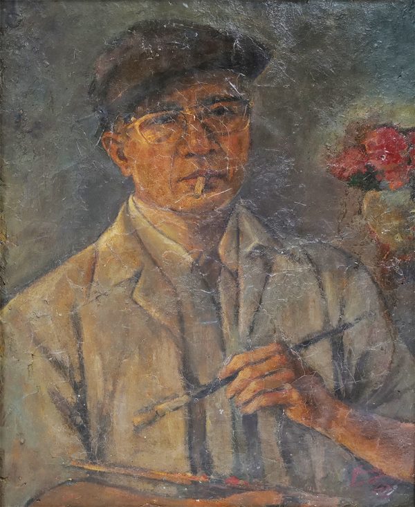 13. Lê Văn Xương, chân dung tự họa, sơn dầu, 55x45cm