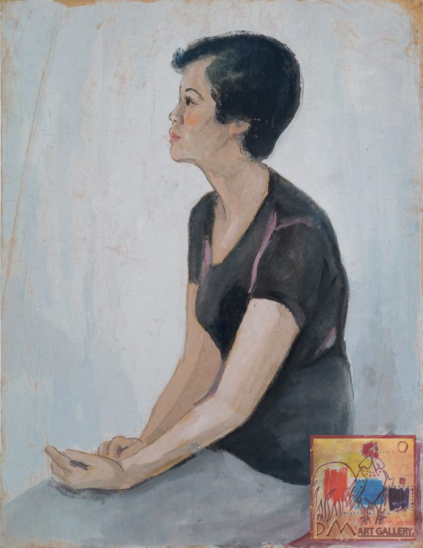 16. Lê Văn Xương, chân dung, bột màu, 55x41cm, 1982