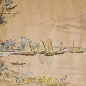 18. Lê văn Xương, sông Nhật Lệ – Quảng Bình, màu nước, 36x54cm, 1969