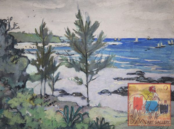 2. Lê văn Xương, Biển Vĩnh Linh, màu nước, 19x25cm, 1965