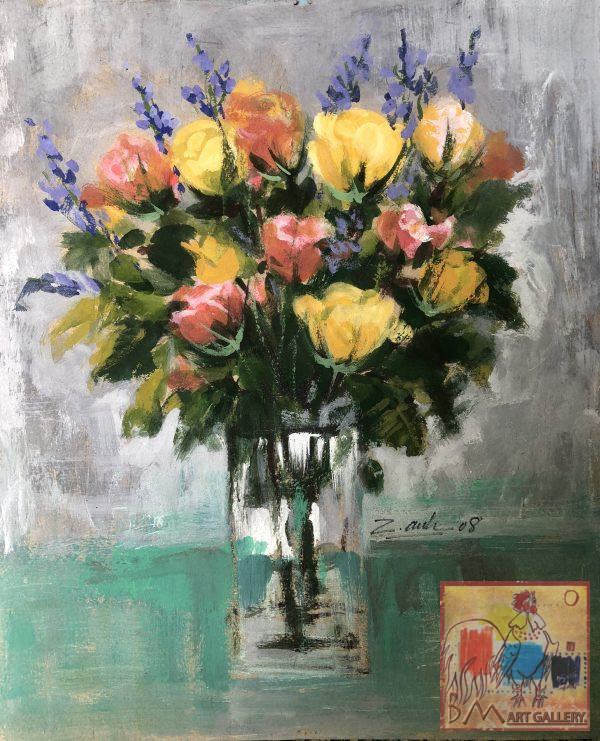 3. Nam Anh, Bình hoa hồng, sơn dầu, 50×41 cm, 2008