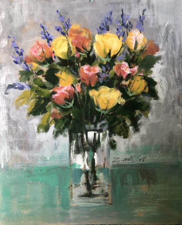 3. Nam Anh, Bình hoa hồng, sơn dầu, 50×41 cm, 2008