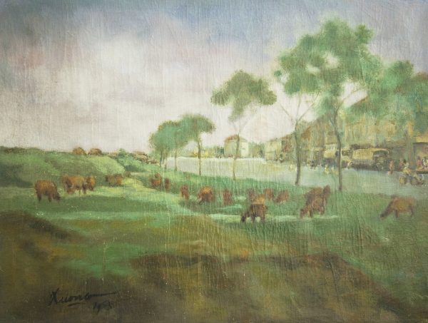 8. Lê Văn Xương, phố Trần Nhật Duật, sơn dầu, 45x60cm, 1953