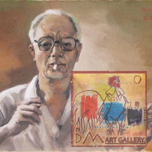 8. Lê Văn Xương, tự hoạ, bột màu, 42x60cm, 1987