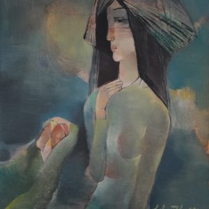Hồ Hữu Thủ, Thiếu nữ, sơn dầu, 54,5x49cm, 2020