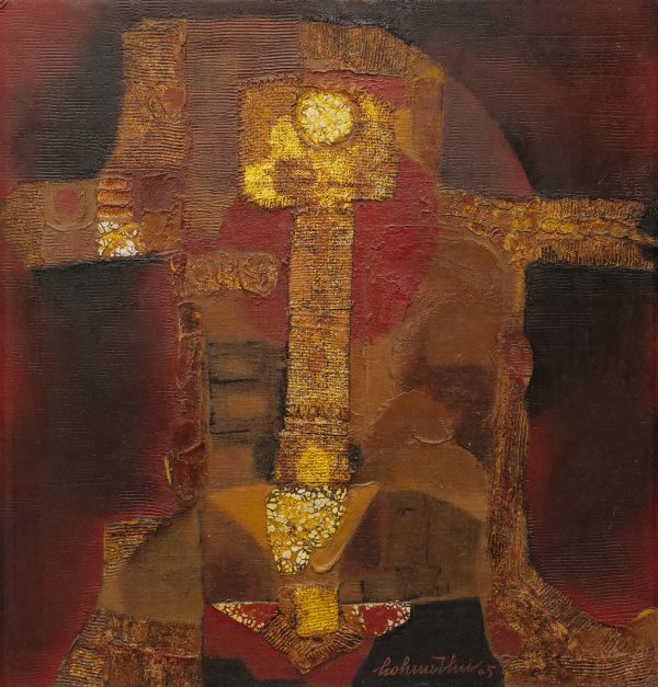Hồ Hữu Thủ, Trừu tượng, sơn mài, 64x61cm, 2005