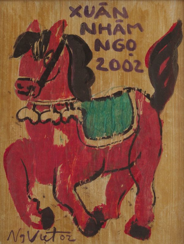 Nguyễn Xuân Việt, Chúc mừng năm mới Nhâm Ngọ, màu nước, 44×34 cm, 2002