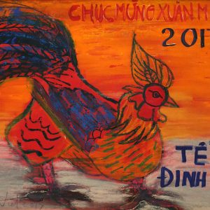 Nguyễn Xuân Việt, Chúc mừng năm mới Đinh Dậu, tổng hợp, 36×46, 2017