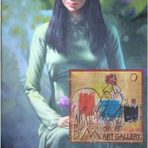 33. Nghiêm Xuân Hưng, chân dung nghệ sĩ Ánh Tuyết, bột mầu, 140x72cm, 2016-2018