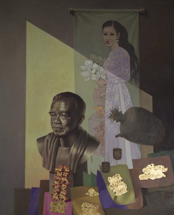 34. Nghiêm Xuân Hưng, tĩnh hòa gia, sơn dầu, 120x100cm, 2015