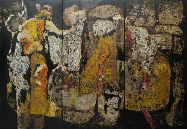 6.Huỳnh Thảo, Vũ điệu dưới trăng, sơn mài, 120x180cm , 2018
